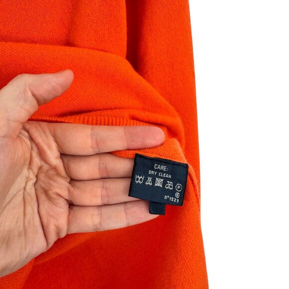 Ralph Lauren Blue Label Orange 100% Cashmere Sweater Preppy Womens Medium - Picture 4 of 5